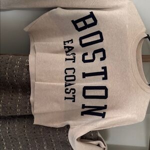 Hippie Rose Beige Sweater with Navy Lettering